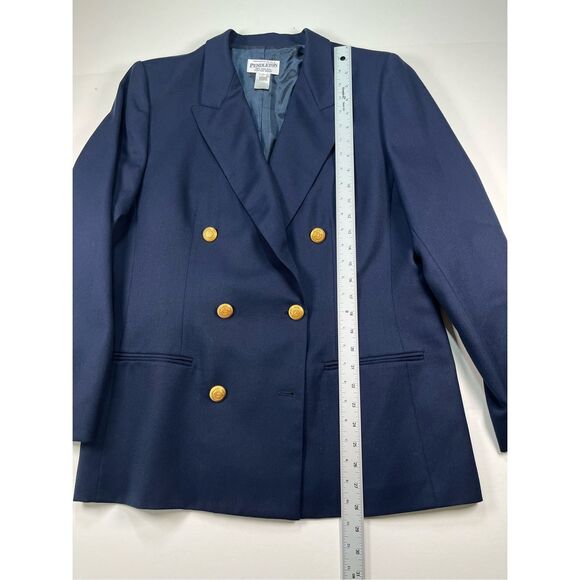 Vintage Pendleton 100% Virgin Wool Navy Blazer Womens Size 14-Made in the USA - Picture 7 of 9